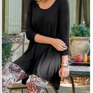 Soft Surroundings Black Knit Long Sleeve Tunic XLP